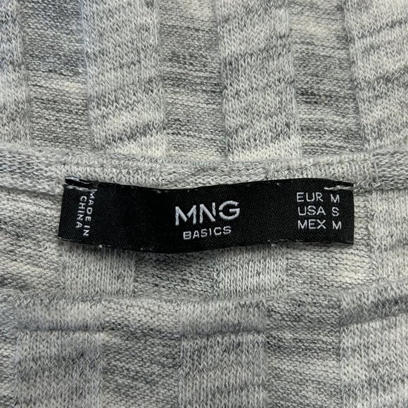 MNG Basics Women's Short Sleeve Sweater in Marled Gray - Size Small - Picture 4 of 4